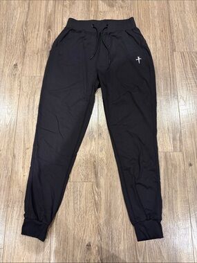 Three Nails athletic Black Joggers with Small Cross Logo